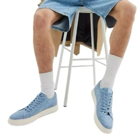 COACH MENS CANVAS BLUE SNEAKERS - Picture 5 of 13